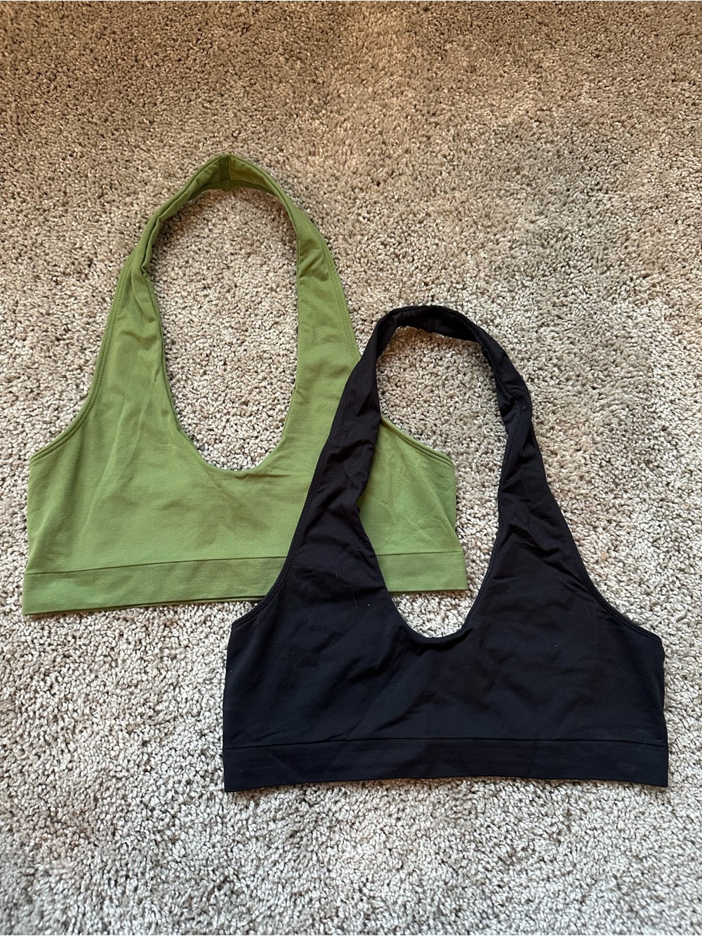 Free People Intimately haulter Bandeau Set - Olive & Black